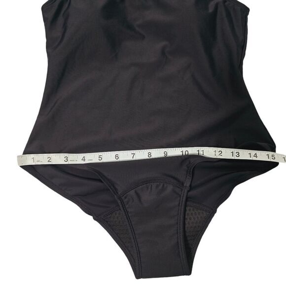 Bathknix NWT Black Period Swimwear Scoop Neck Pull On One Piece Swimsuit Size S - Picture 8 of 10